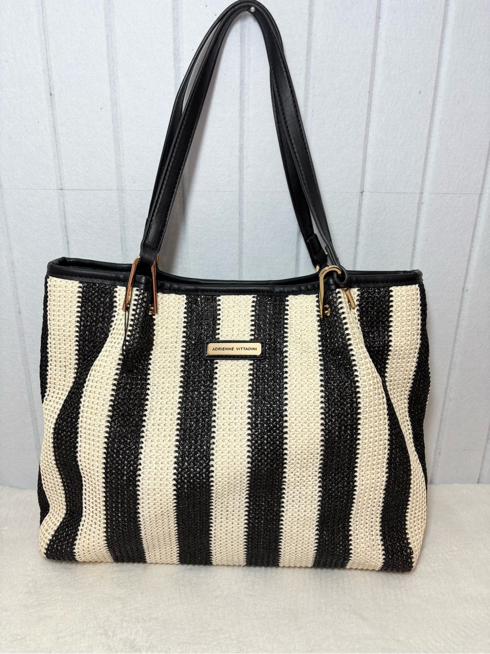 Adrienne Vittadini-The Sag Harbor Collection Straw Tote With Pouch.